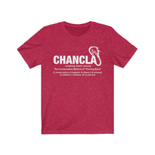 Load image into Gallery viewer, CHANCLA \chahng-klah\ (noun) (front) &amp; LFAF logo (back) UNISEX TEE
